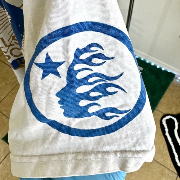 Hellstar Yoga Cream/Blue T-Shirt - Picture 3 of 4